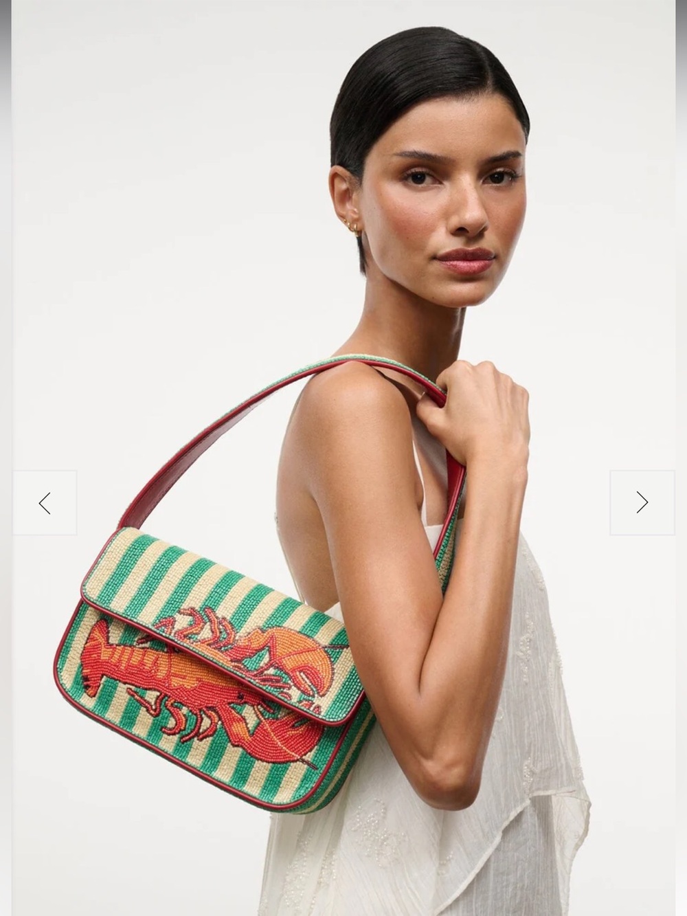 Staud Tommy beaded bag summer lobster - Picture 1 of 5